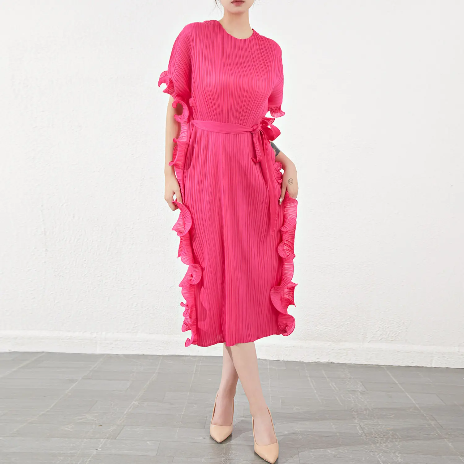 Sleeveless Pleated Gown Optional (You Can Buy Samples to Check the Quality Before Placing an Order) - - Pleats Clothing 4