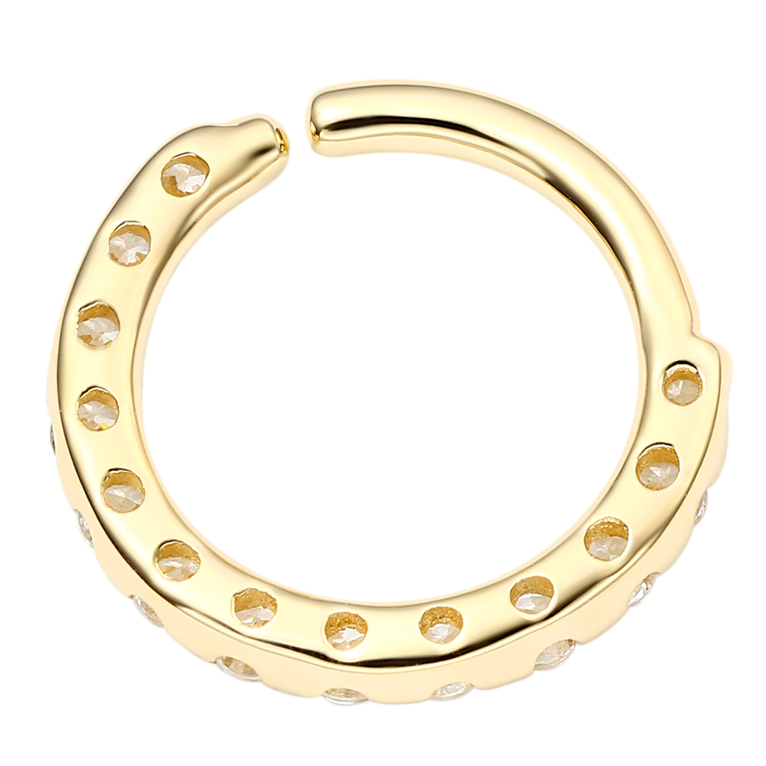 Eternal Metal 14k Solid Gold Frontside 5a Cz Paved Seamless Ring Ear <000000> Nose Hoop Ring Navel <000000>lip Piercing Jewelry 6