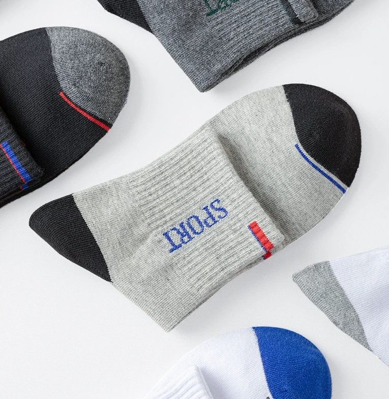 Commerce de gros de chaussettes en coton à tricoter avec logo d'équipage pour adultes 1