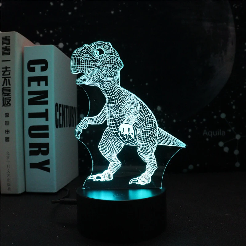Creative Pattern 3d Acrylic Illusion Night Light Acrylic For Kids 7 Colors Touch Switch Animal Lamp Holiday Gift Lamps Led 1