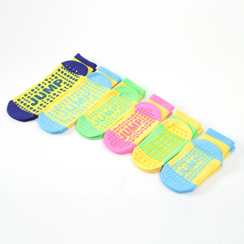 Colorful Kids Trampoline Socks with Custom Logo and Anti-Slip Feature 1
