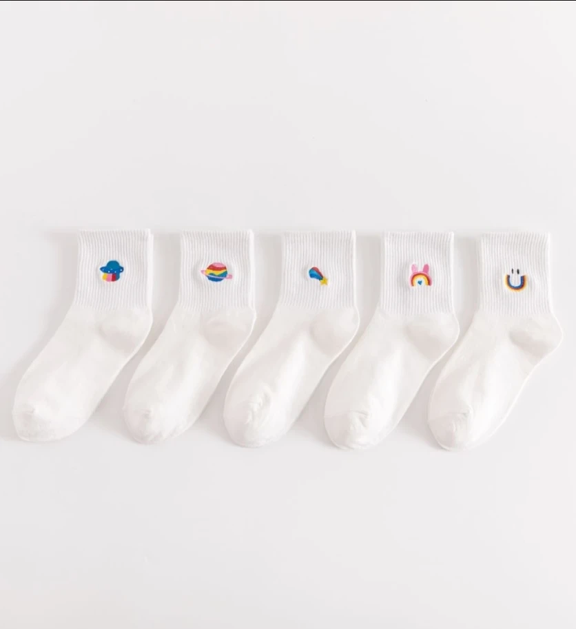 Custom Embroidery Logo Cotton Polyester Socks 1