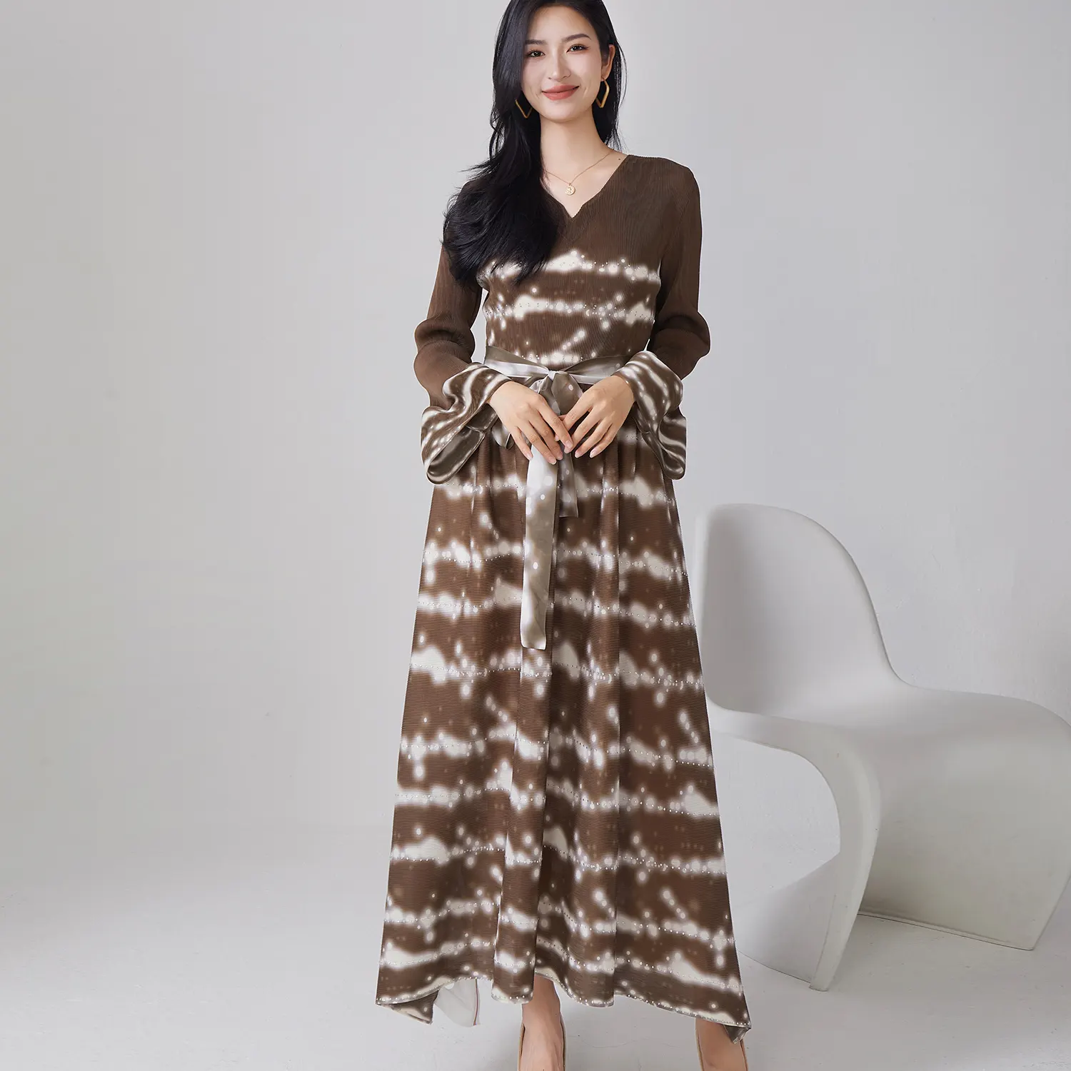 Sleeveless Pleated Gown DG-ZRZZ-2341 by Pleats Clothing 7