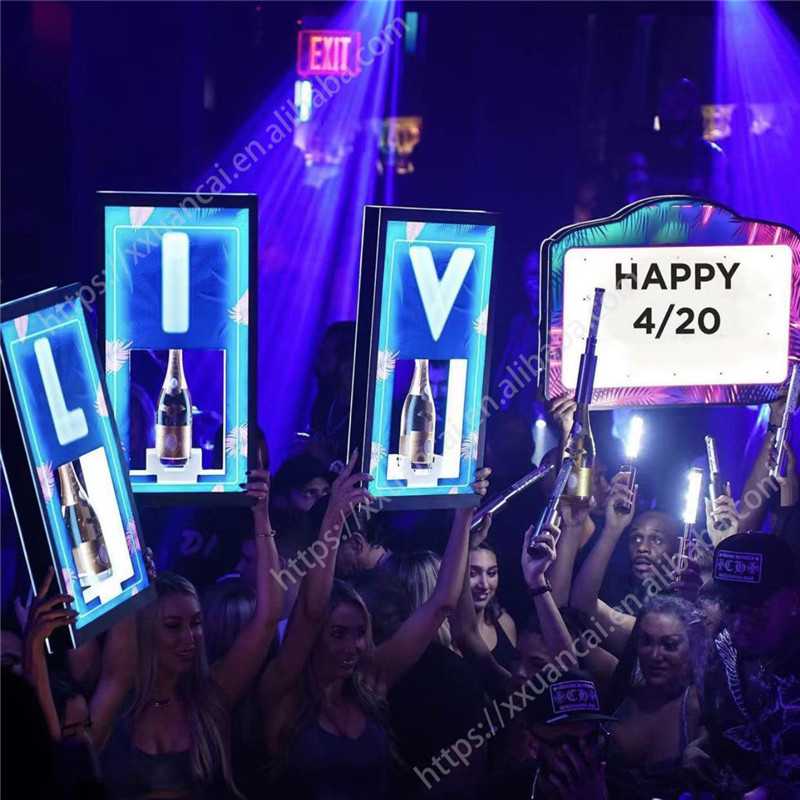 Rechargeable LED Champagne Bottle Presenter With Customizable Lights 6