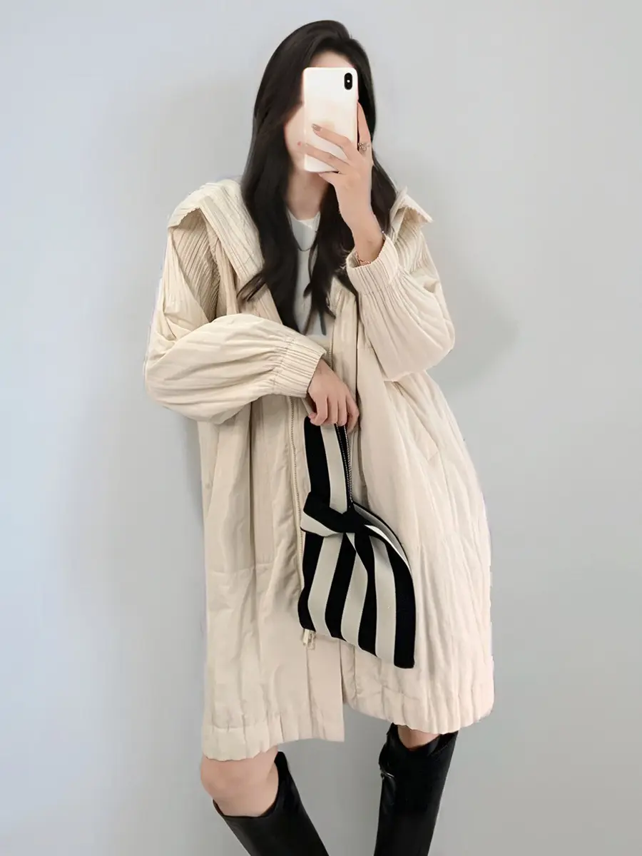 Pleated Back Cardigan Made in China by Pleats Clothing 5