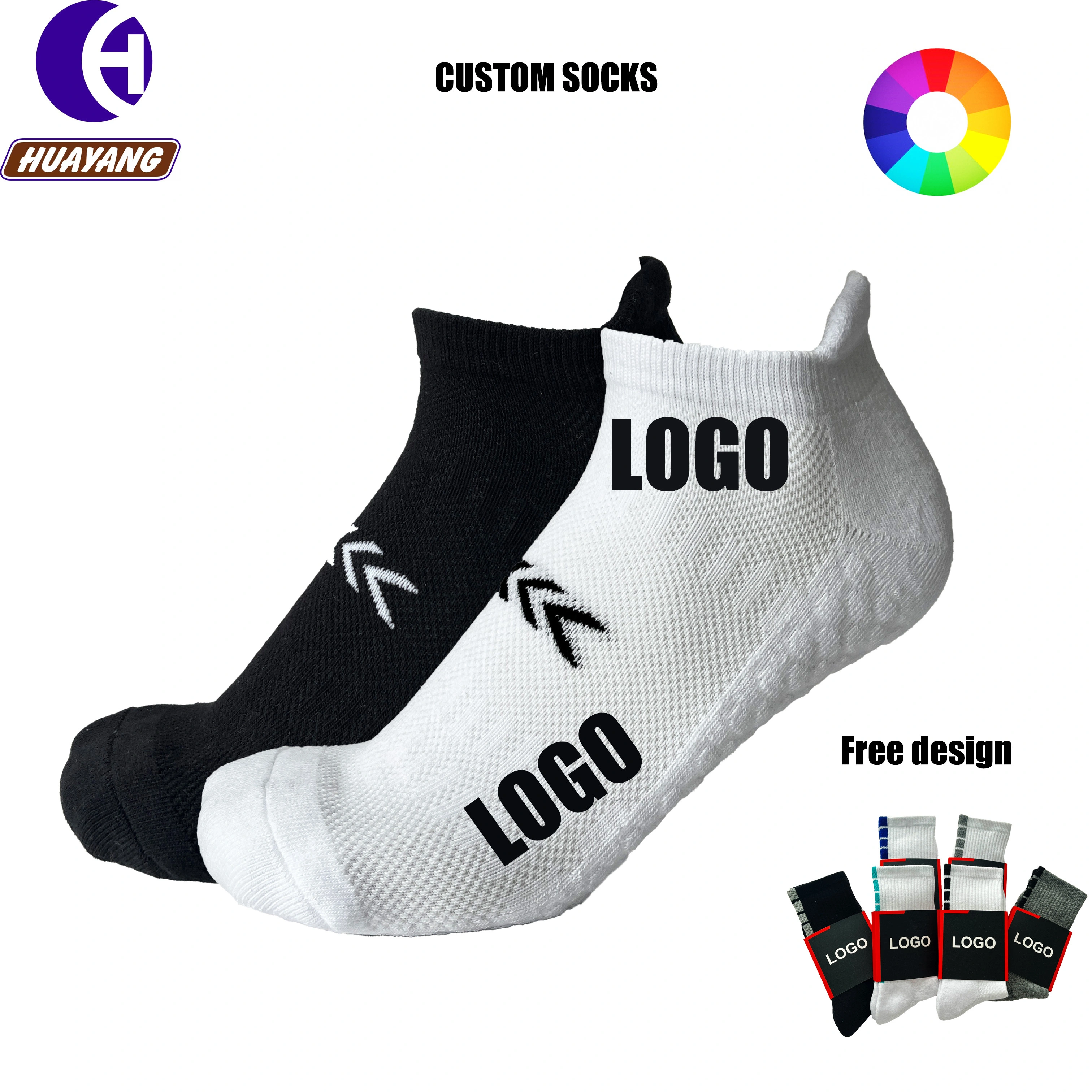 Custom Men's Ankle Socks with Knitted Logo Design for Autumn Summer 1
