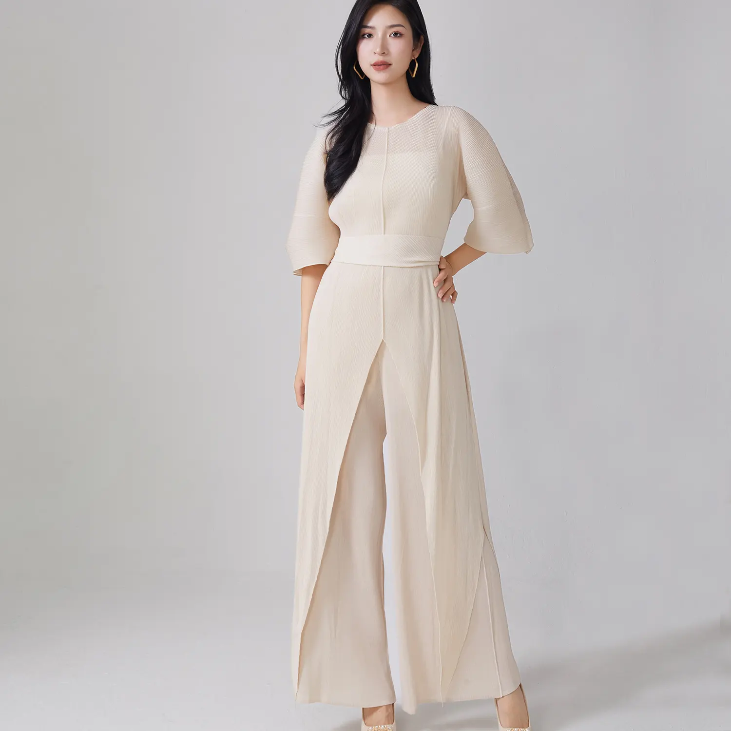 Pleated Peplum Jacket Accept Customized Color by Pleats Clothing 2