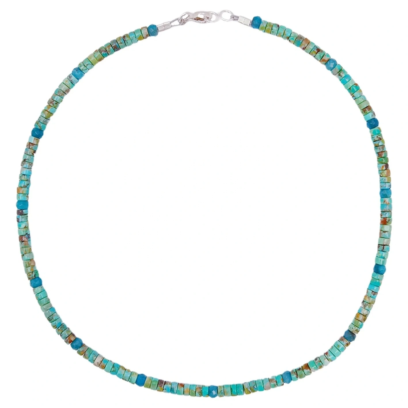 Irregular Faceted Natural Apatite Natural Stablish Turquoise Jewelry Necklace Fashionable And Versatile For Men And Women 1