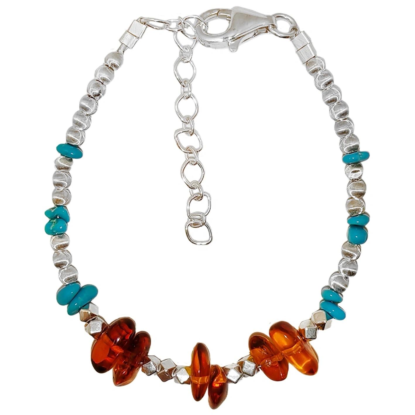 Amber Turquoise Nàdarra le S925 Bracelet Silver Delicate Designer Seudraidh Àrd Custom 1