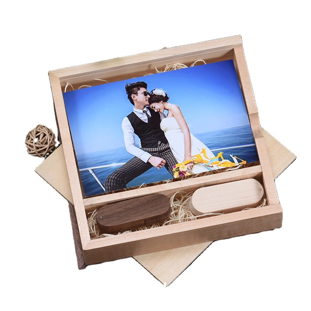 Wedding Luxury Line välkmälukarp koos fotokaantega kinkekarp hoiustamise jaoks Pulmade puidust kast koos fotosisendiga 1