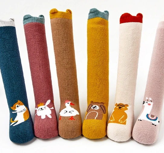 Baby Knee High Terry Knitting Socks - Small Cotton Custom Kids 1