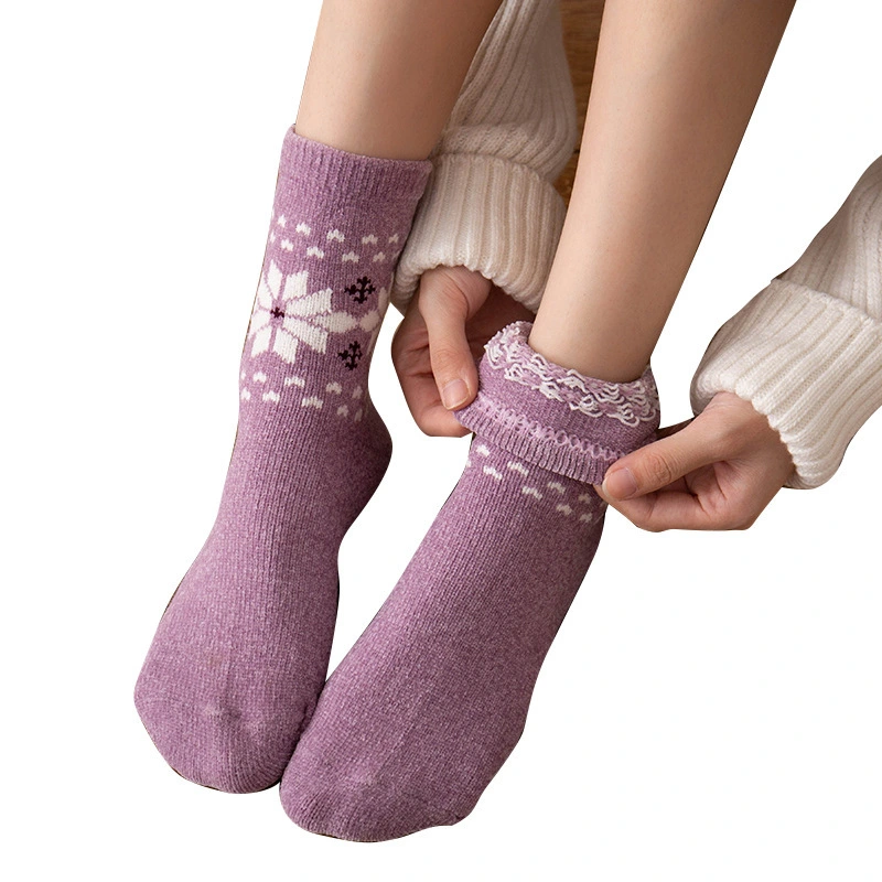 Leopard Coral Fleece Warm Winter Women's Socks - Soft, Thick, and Fluffy 1