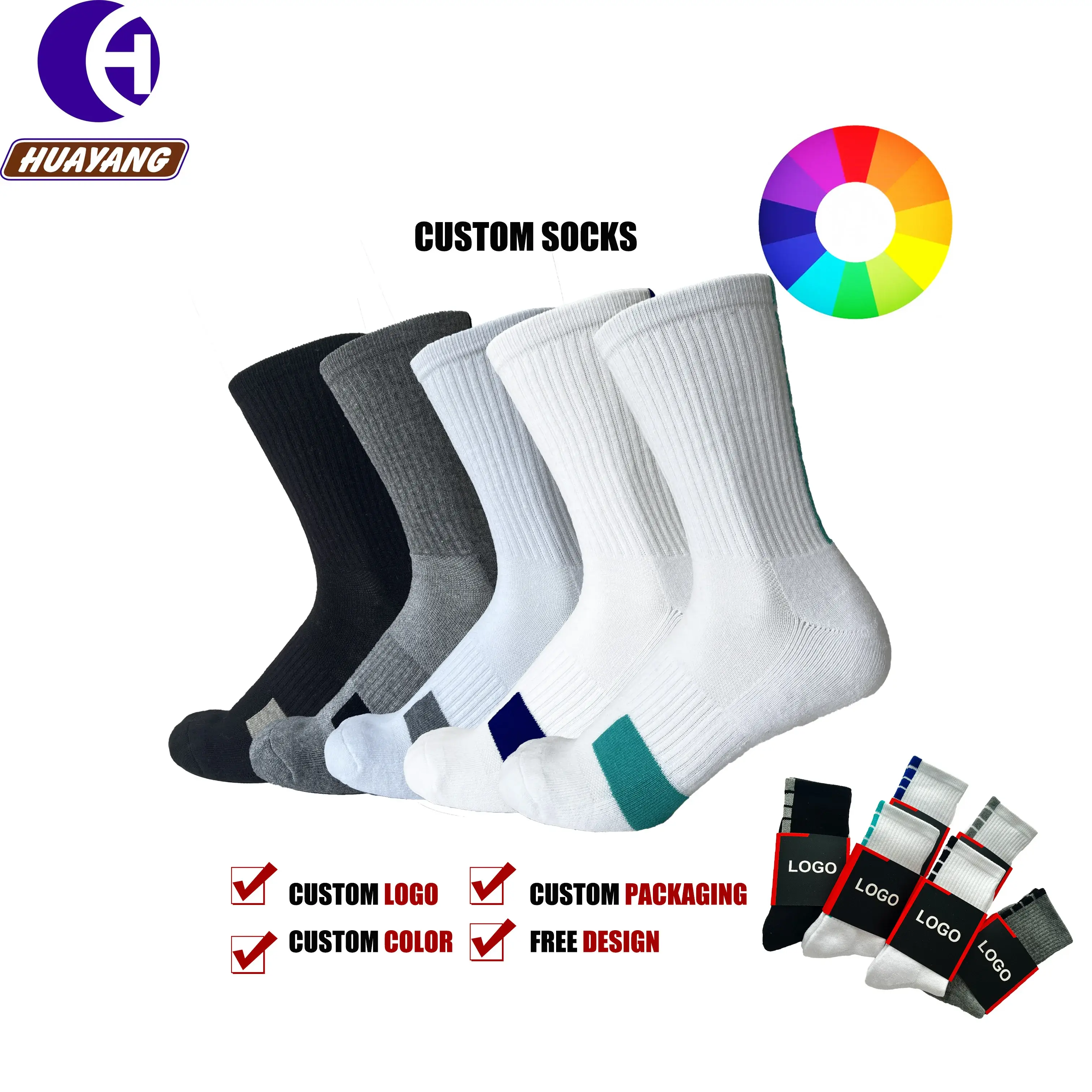 Men's Knee High Athletic Socks Men Sports Socks - - Huayang 1