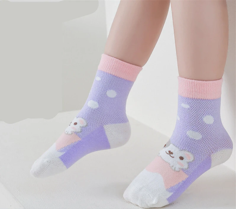 Child Boys Girls Summer Spring Mesh Cotton Socks Cute Creative Knit Custom Socks 1