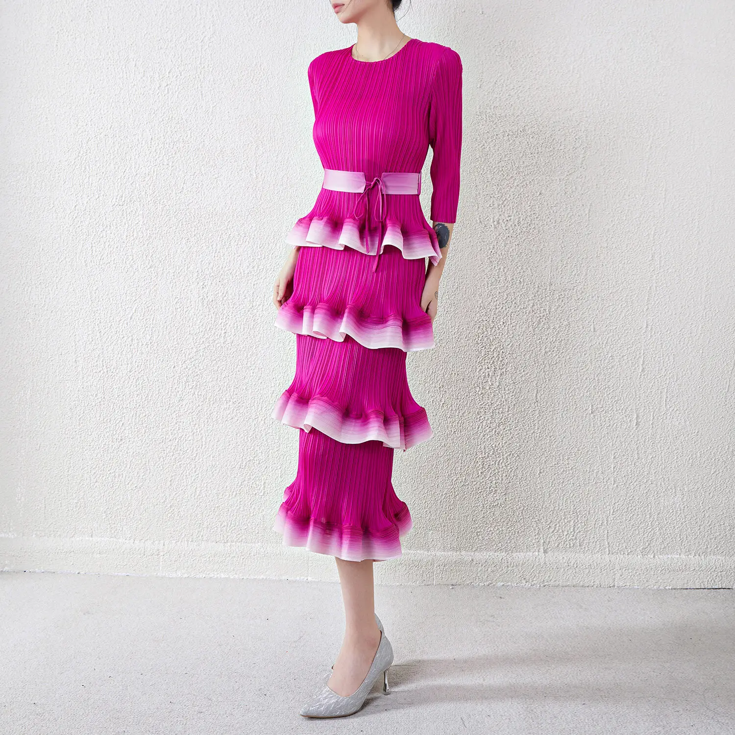 Red Pleated Gown Fast Shipping to Over 200+ Countries & Regions. by Pleats Clothing 6