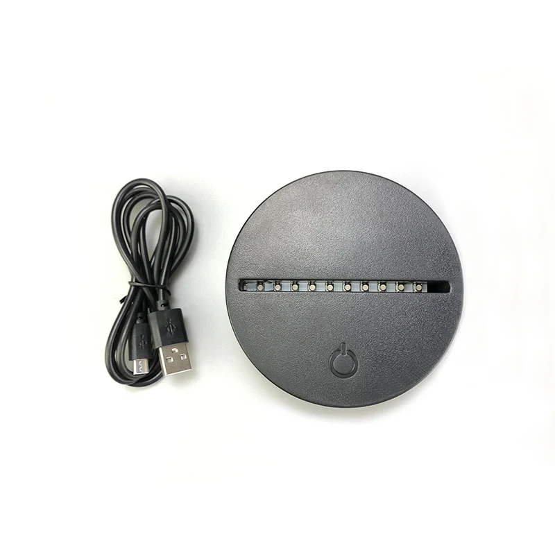 Led Lamp Bases For 3d Led Night Light Abs Acrylic Black Base 3 Colors White Warm White Light Touch Base 1