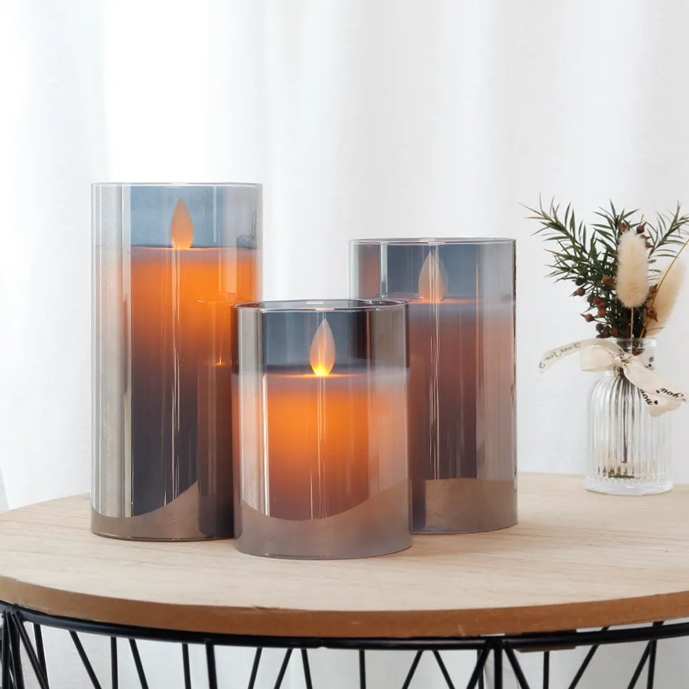 Battery Operated Tea Candles Pillar Wax by NEW IMAGE 4