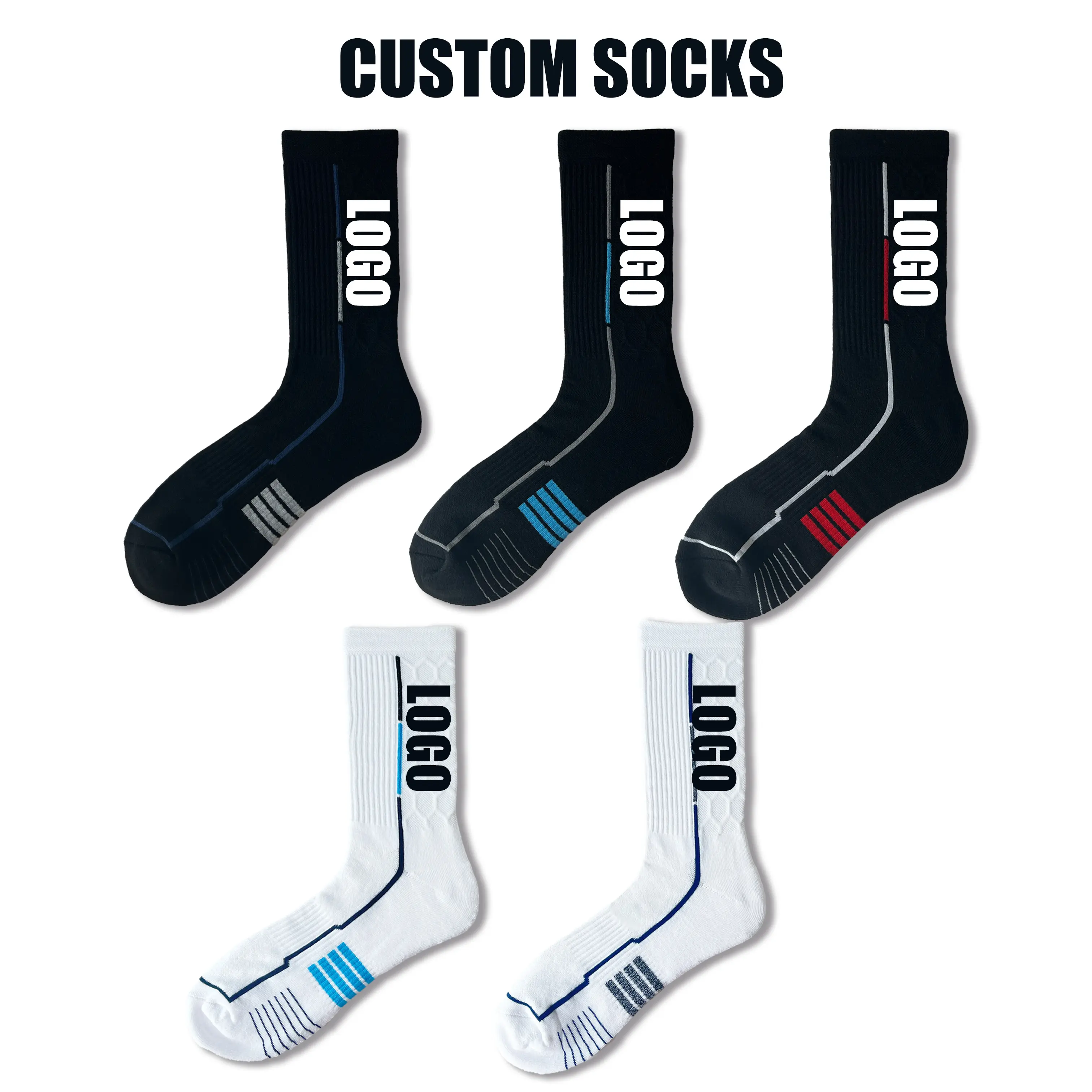 Mens Black Athletic Socks Knitted by Huayang 3