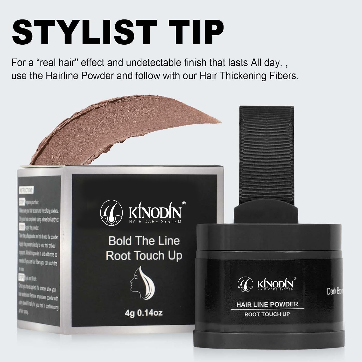 Private Label Hairline Shadow Powder untuk Concealer Akar Rambut dengan cermin dan Puff 3