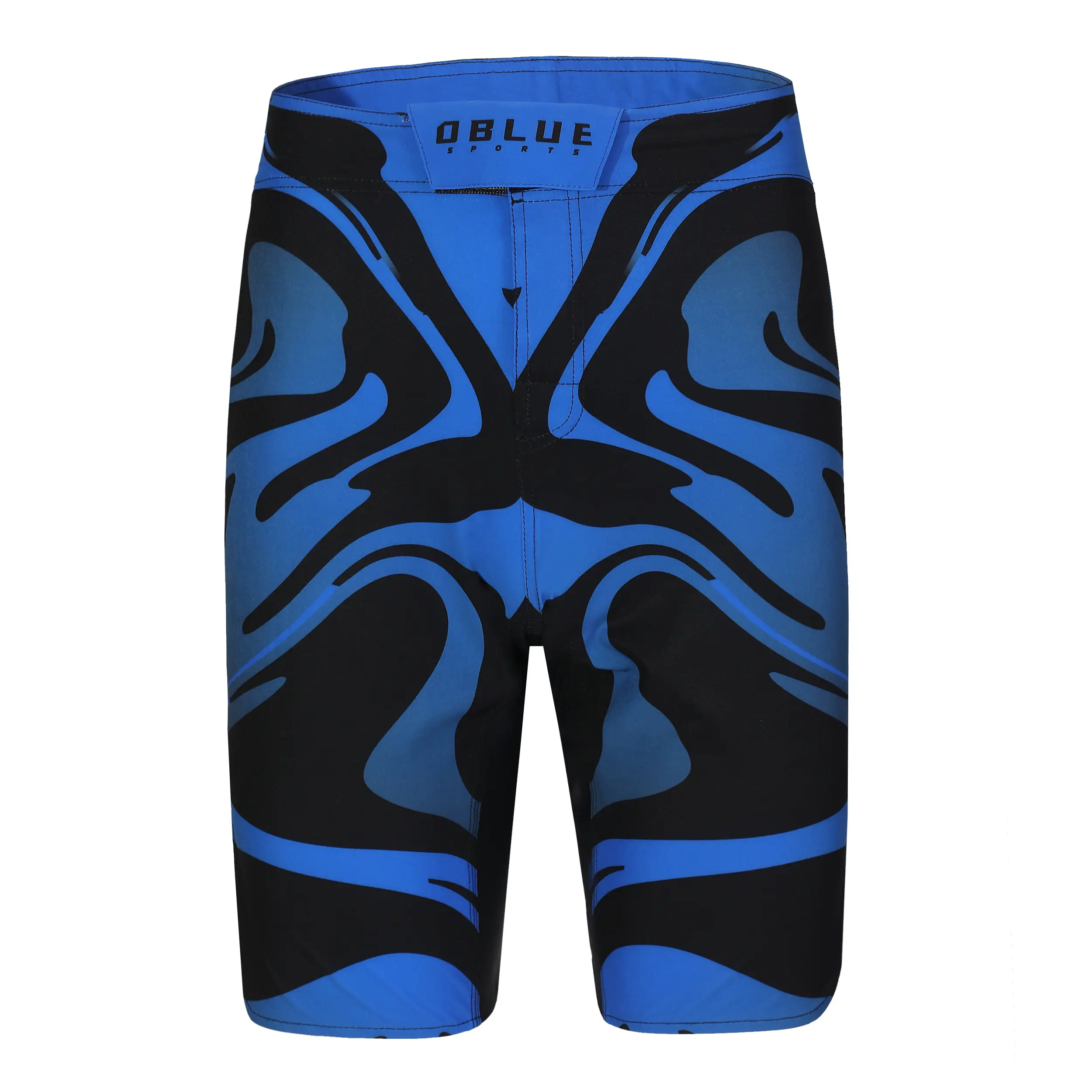 Dblue Mórdhíola Ardchaighdeáin Gorm Agus Dubh Lógó an Chustaim Sublimation Dearadh Priontála poileistir Mma Shorts 1