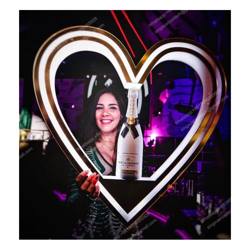 Heart LED Liquor Bottle Display Shelf - Customized, Affordable, Illuminated 1