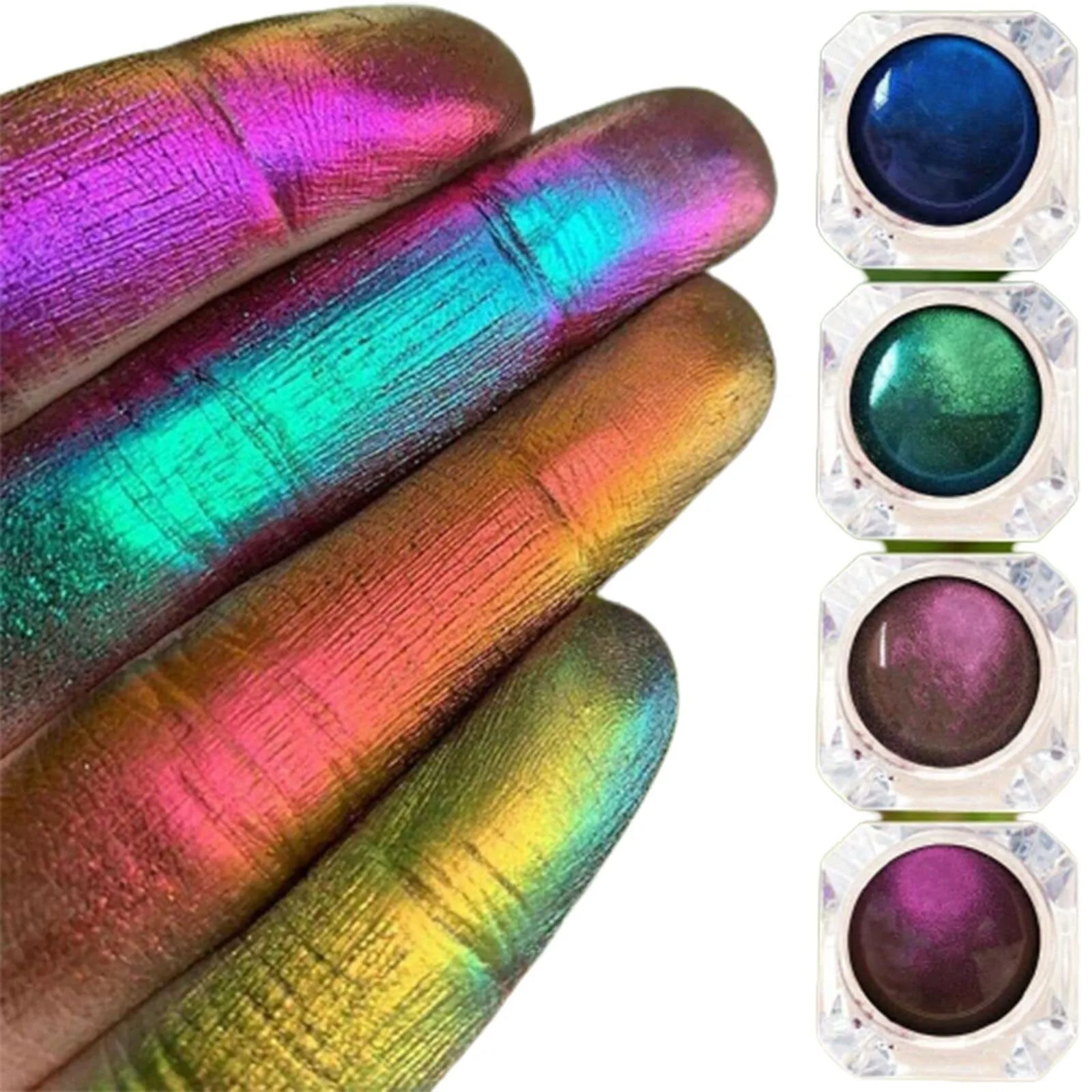 New Arrival Custom Multichrome Chameleon Glitter Eyeshadow Nails Pressed Pigment Low Moq Chame Glitter Nail Eye Shadow Powder 1