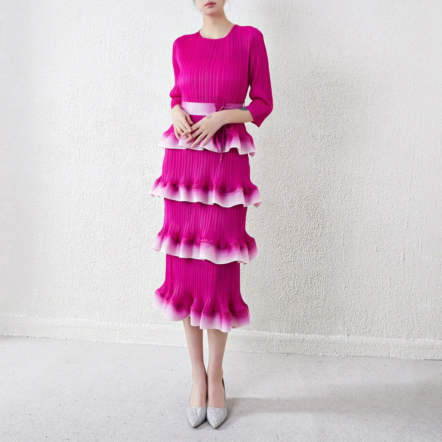 Red Pleated Gown Fast Shipping to Over 200+ Countries & Regions. by Pleats Clothing 5