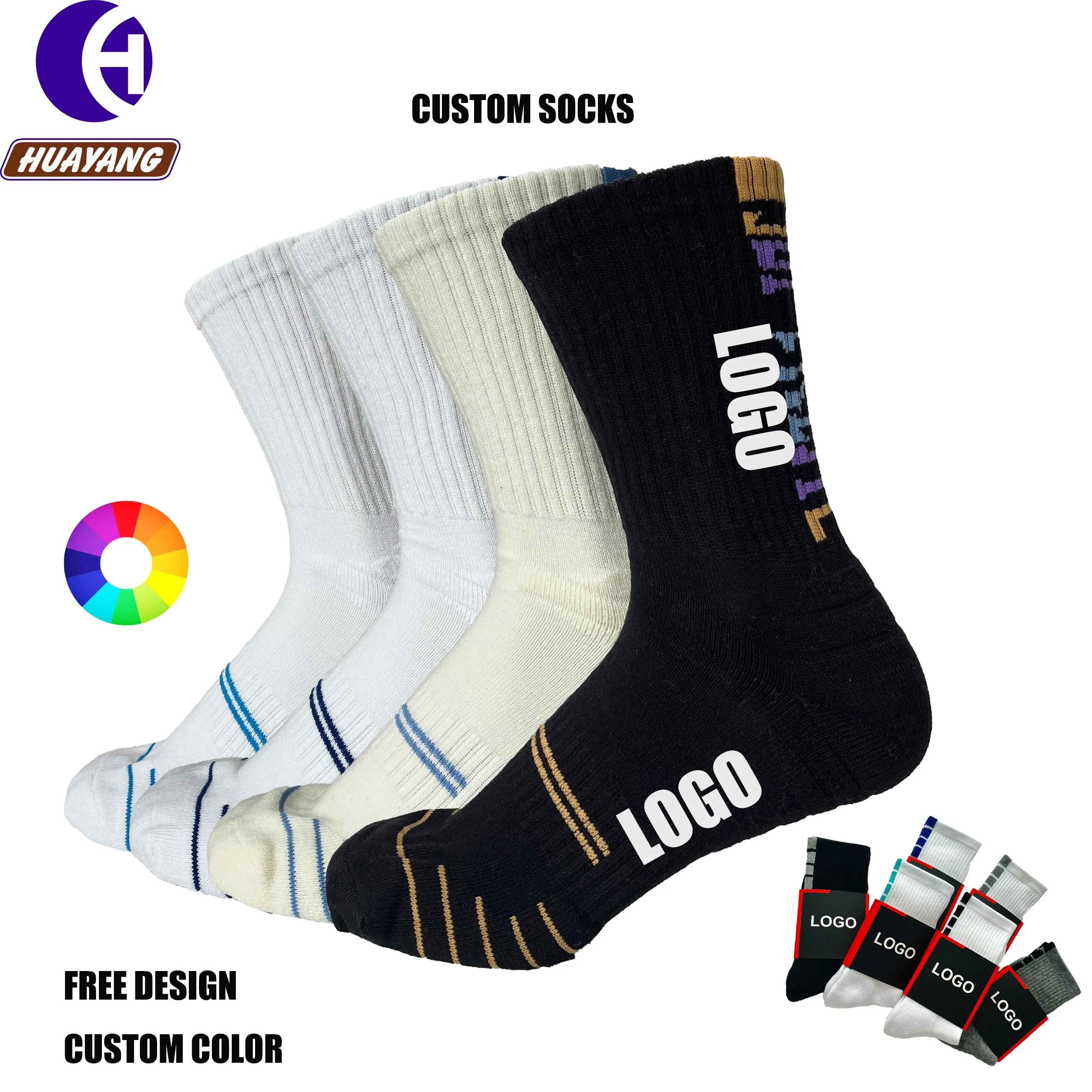 High Quality Custom Men's Sports Socks Crew Style for Autumn Season 1