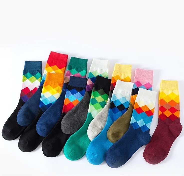 Custom Colorful Crew Knitting Socks - Men Women One Size 1
