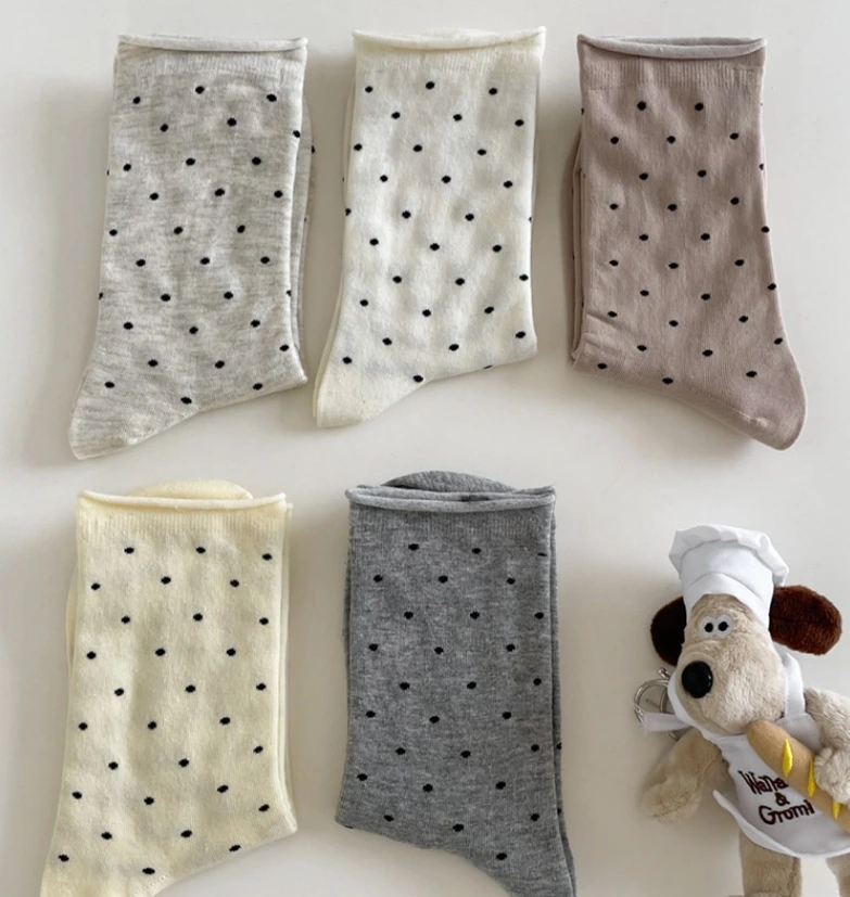 Dots Cotton Ladies Socks Wholesale Custom Colors 1
