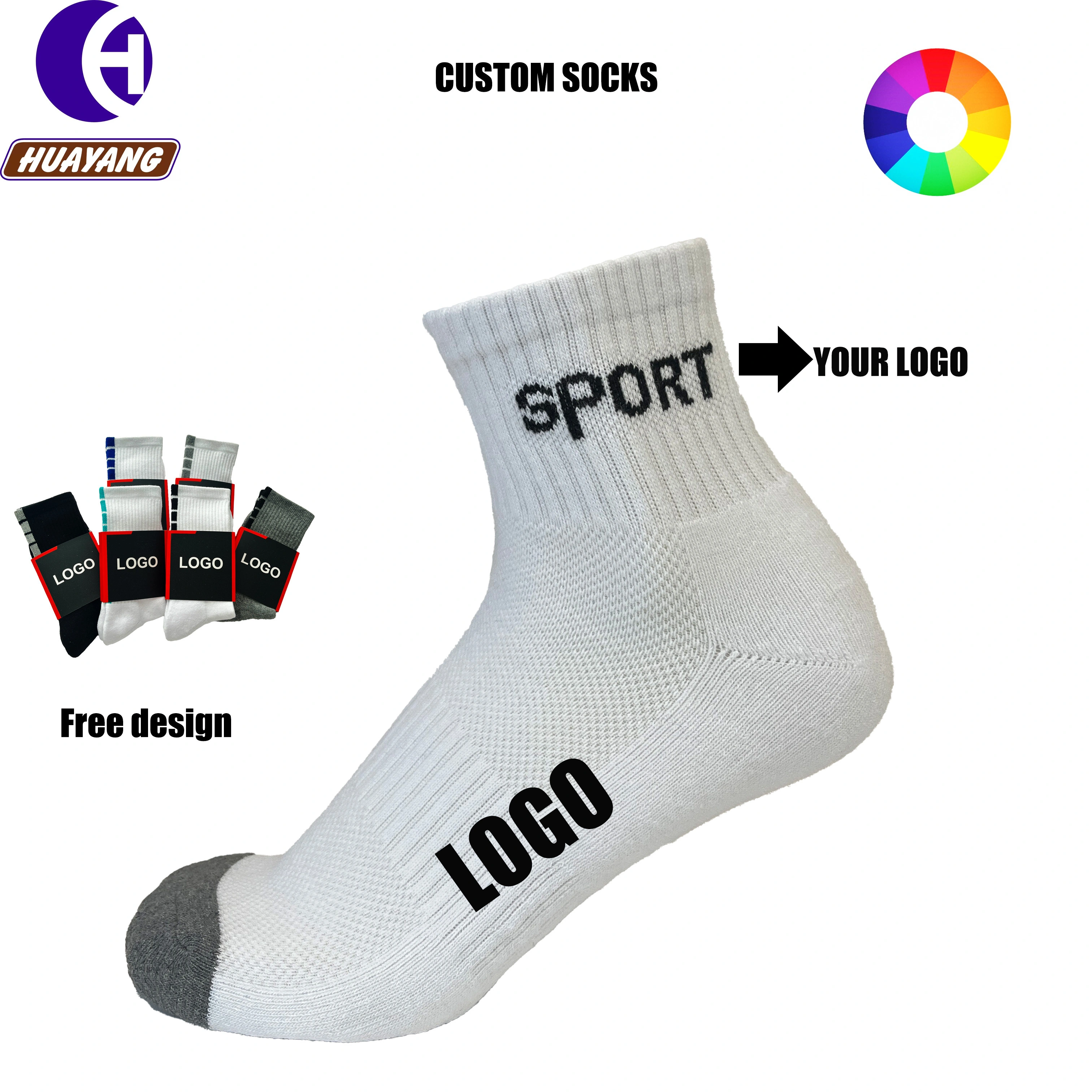 Calcetines tobilleros deportivos personalizados con características deportivas tejidas de spandex 1