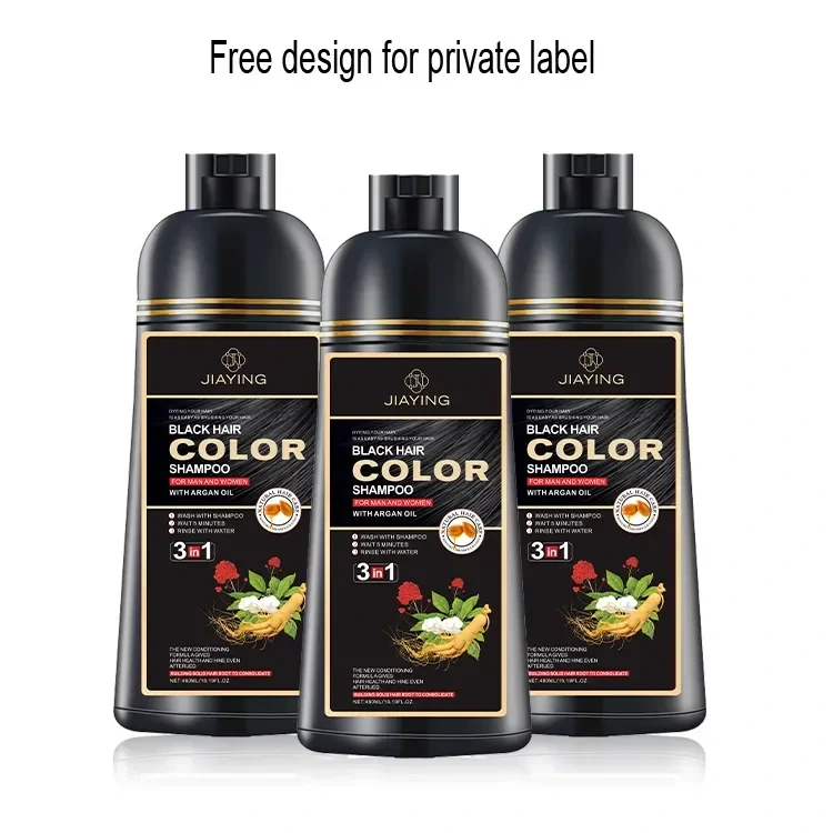 Ginseng 3 In 1 Black Hair Color Shampoo - Ammonia Free 1