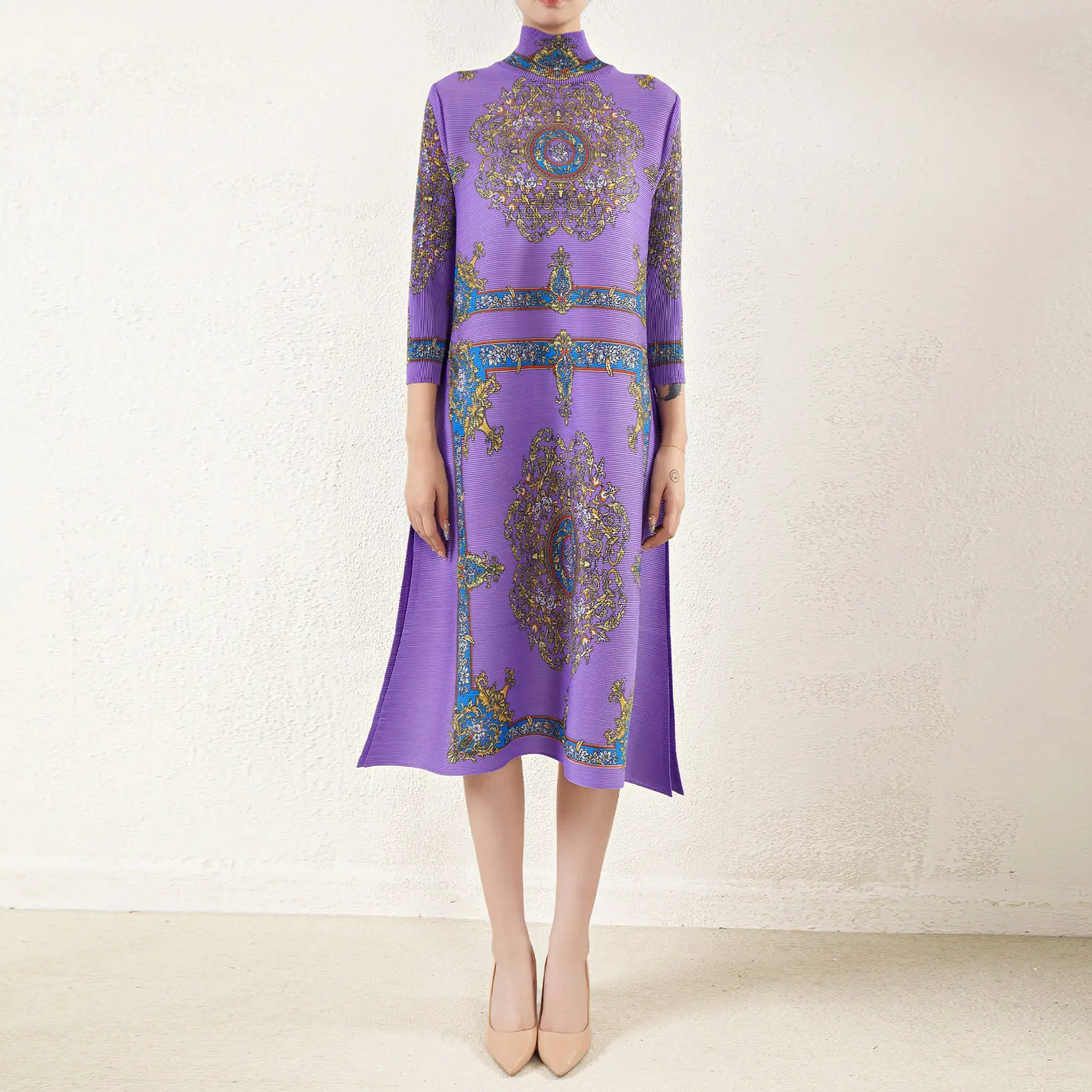 Silk Pleated Gown Anti-Static by Pleats Clothing 7