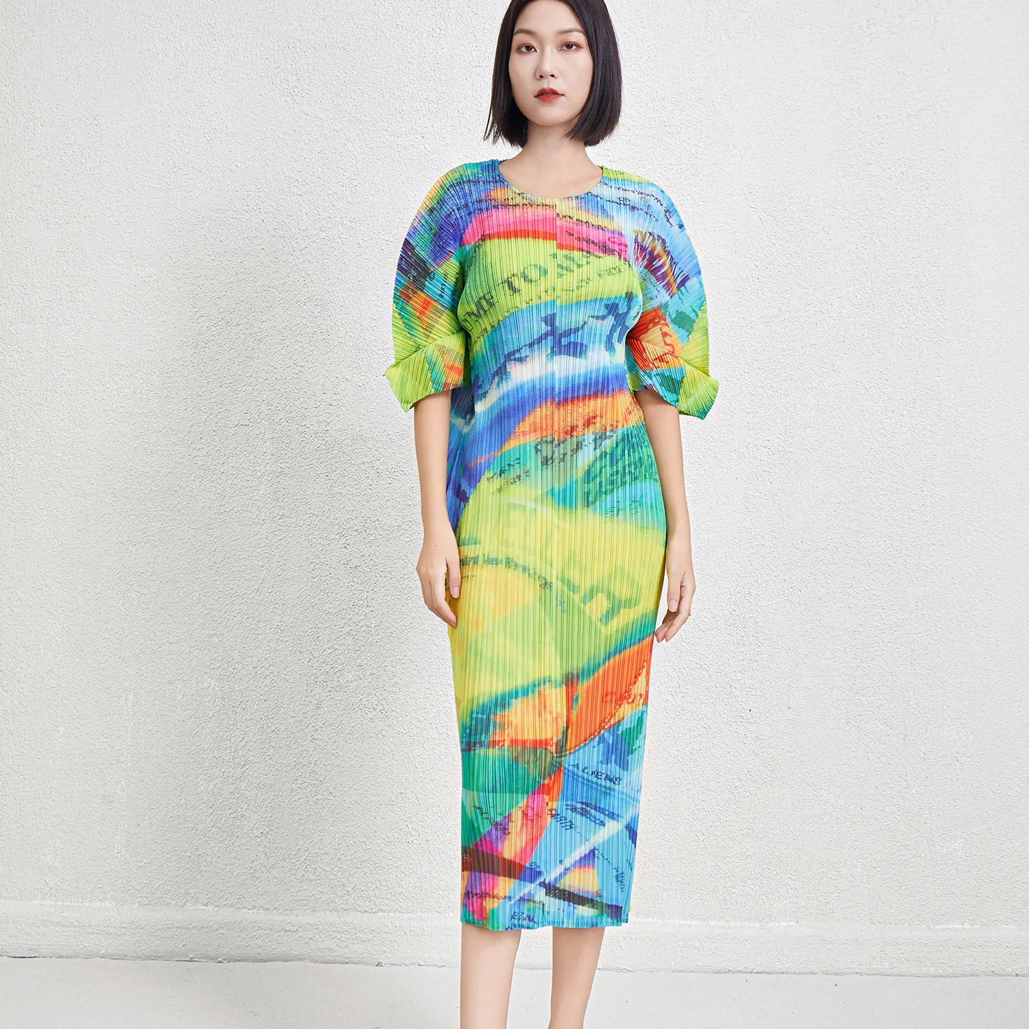 Green Pleated Gown 3-7working Days - - Pleats Clothing 6