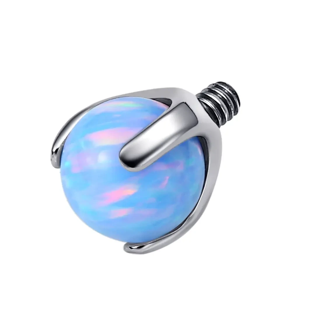 Eternal Metal Astm F136 Titanium Opal Stone 14g Flat Lobe Helix Internally Threaded Labret Piercing Jewelry 1