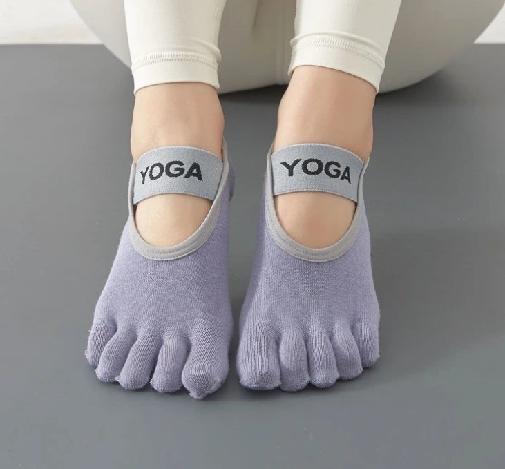 Chaussettes de Yoga professionnelles antidérapantes à la cheville, Pilates, pour femmes, avec poignée 1
