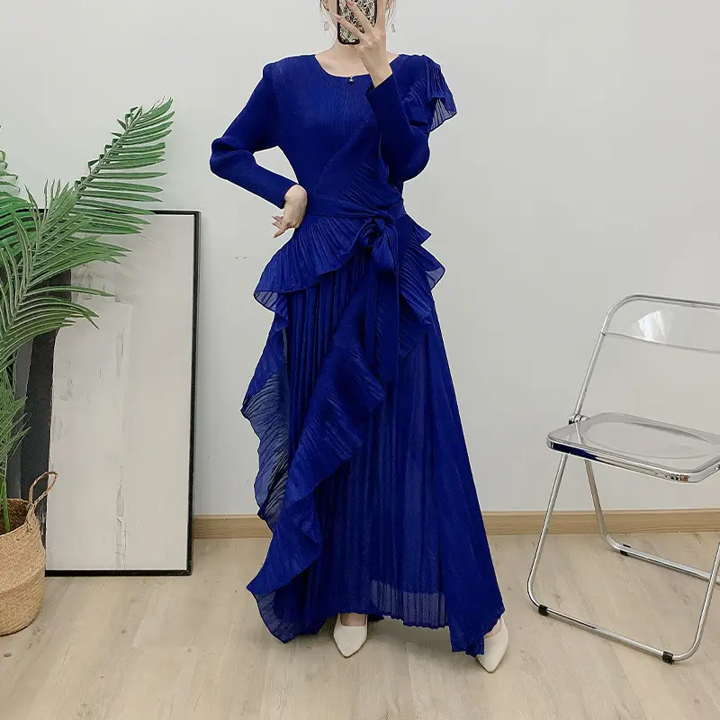 Long Pleated Gown Accept Customized Color by Pleats Clothing 2