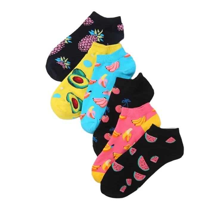 Summer Unisex Ankle Low Cut Socks with Fruit Vegetable Sushi Design 1