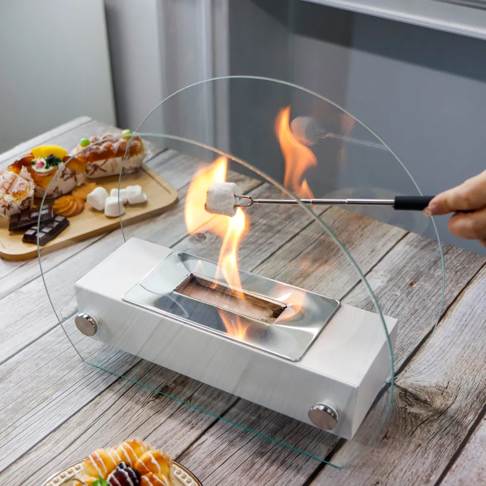 Table Top Bio Ethanol Fireplace White by NEW IMAGE 4