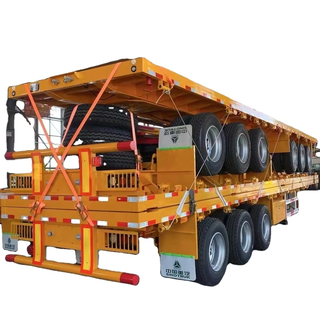 Semi-remorque de camion à plateau bas télescopique haute résistance 1