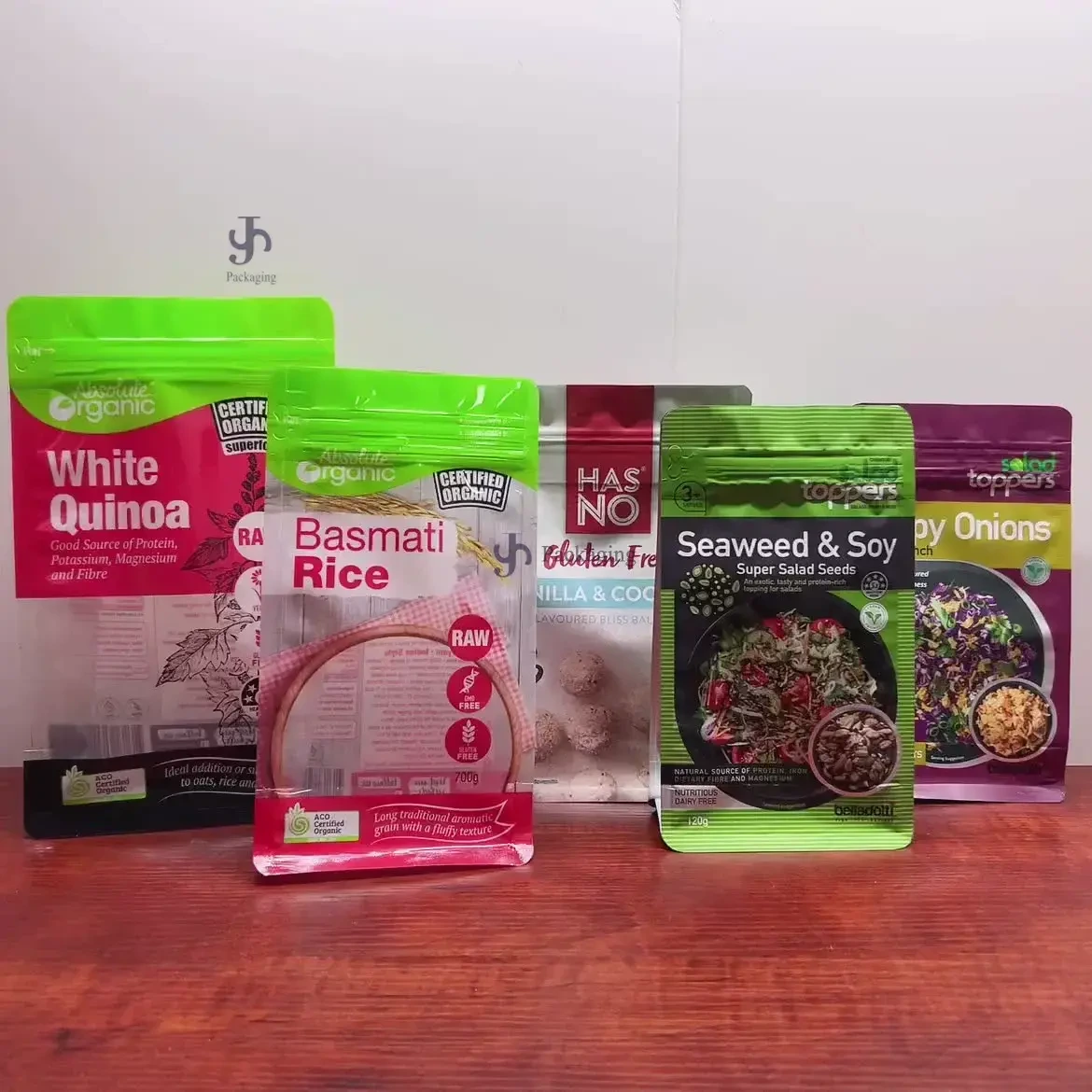 Custom Printed Reusable Flat Bottom Stand-Up Foil Zipper Food Bags | JSHINEPACK 1