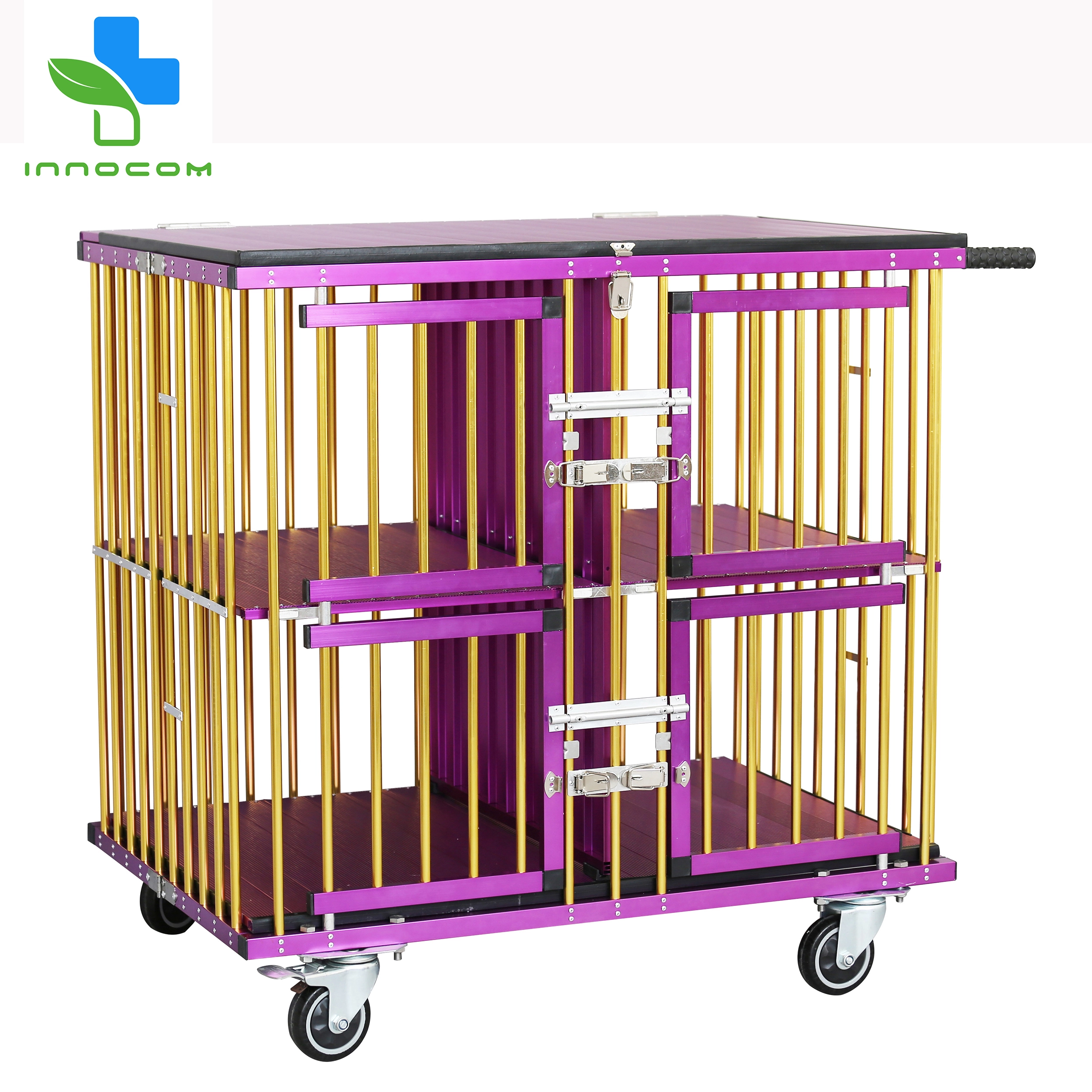Portable Aluminum Pet Show Trolley Crate 1