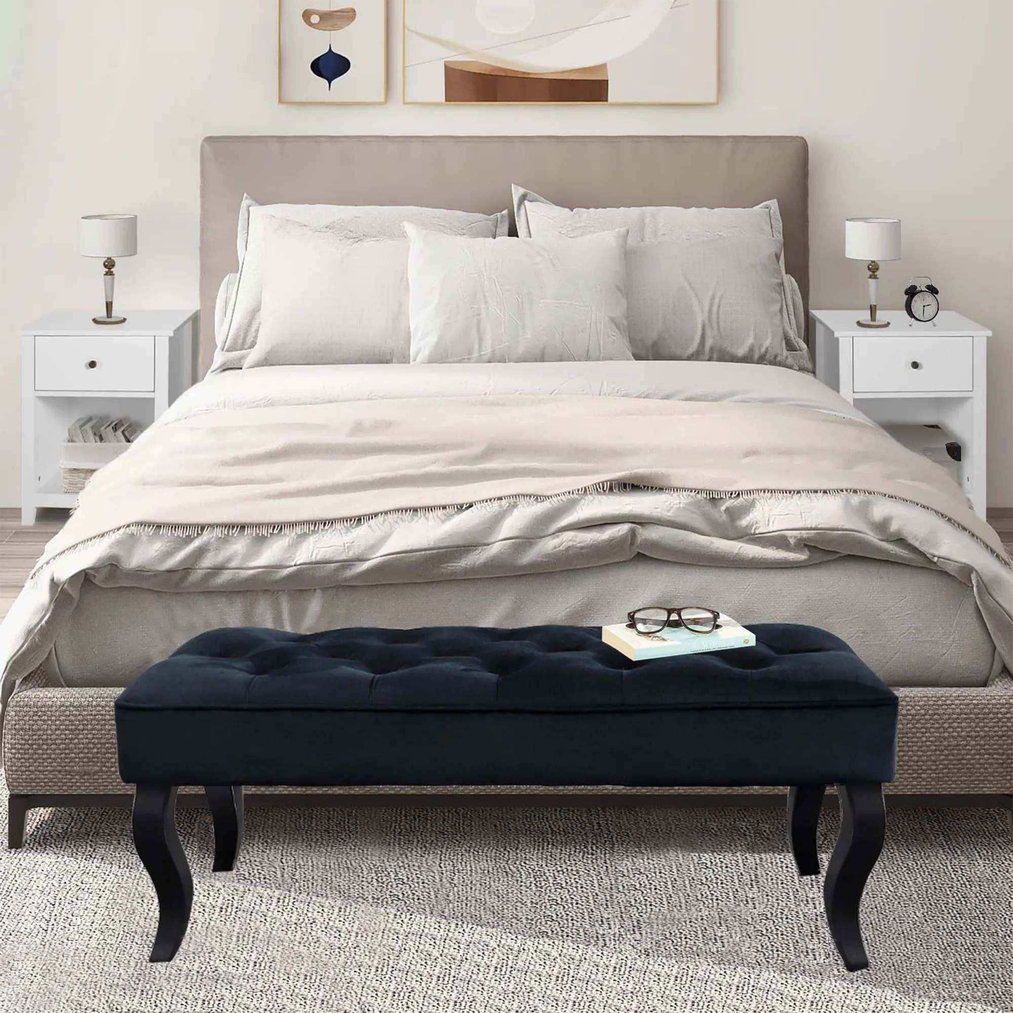 Round Upholstered Ottoman Modern by NEW IMAGE 5