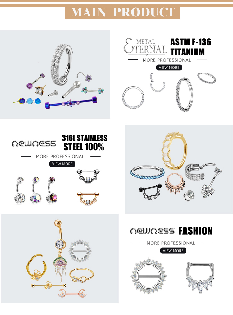 Eternal Metal 14k Solid Gold Plain Ball Ear<000000>nose Piercing Belly<000000>labret Jewelry Internally Threaded Ends Tops 6