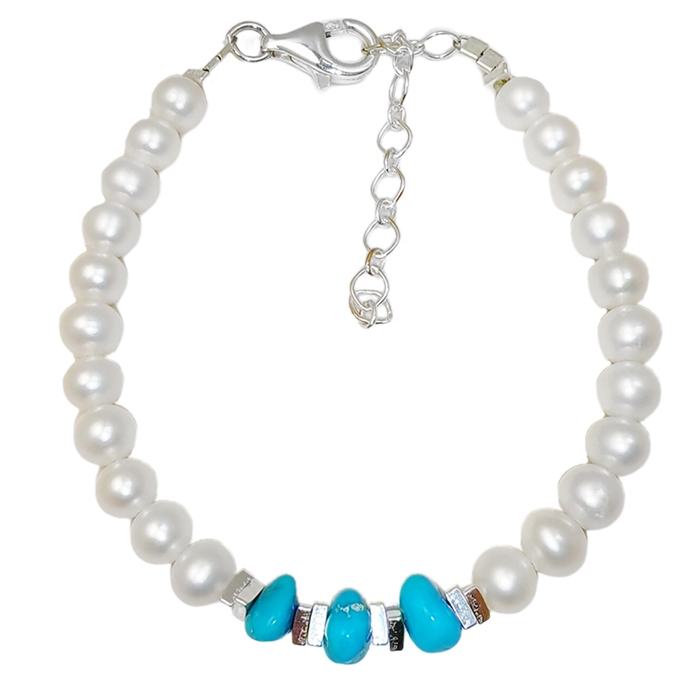 High Quality Pearl Bracelet For Women Turquoise With S925 Silver Delicate Bracelet Jewelry Custom Design Modern Style Jewelry 1
