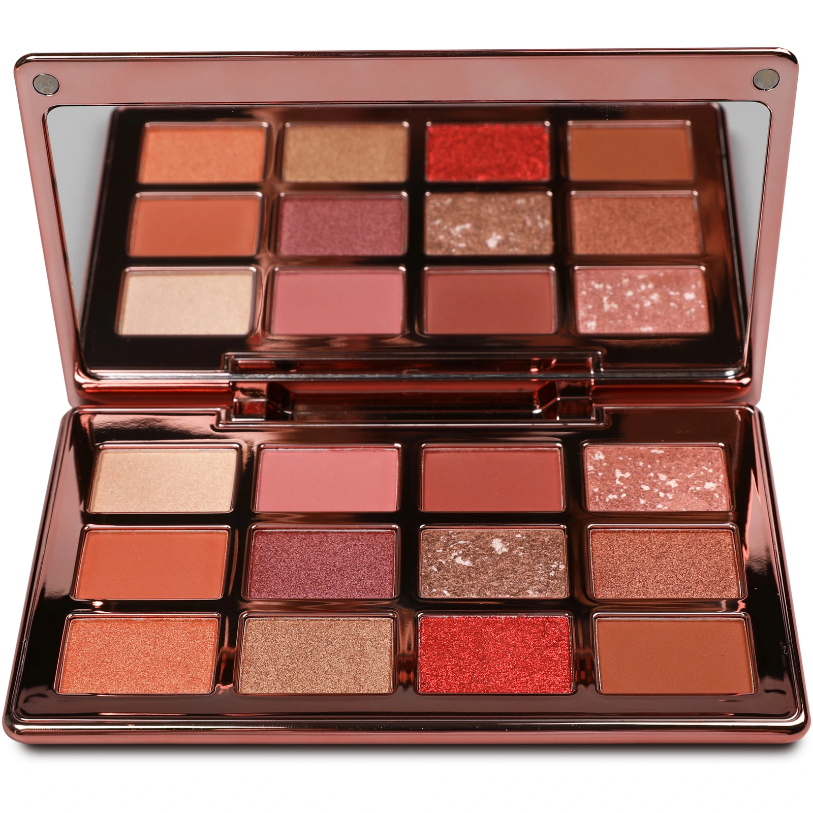 Mlm Custom Makeup New Oem 12colors Electroplated Rose Gold Eye Shadow No Powder Fying High Pigmented Mirror Eyeshadow Palette 1