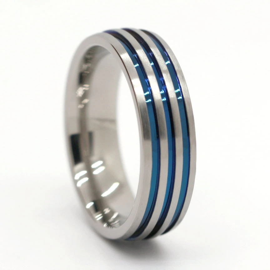 Grosir Cincin Kawin Titanium Biru Plating 2023 Baru 1