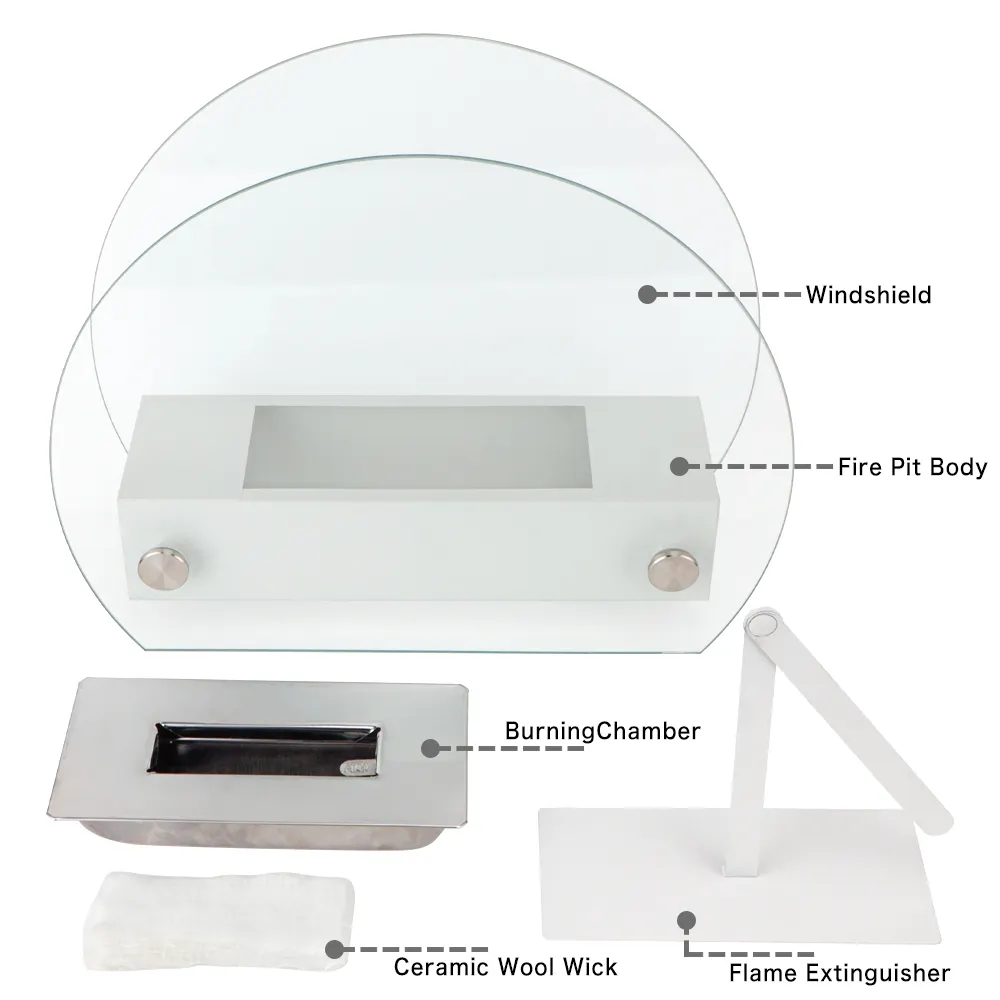 Table Top Bio Ethanol Fireplace White by NEW IMAGE 3