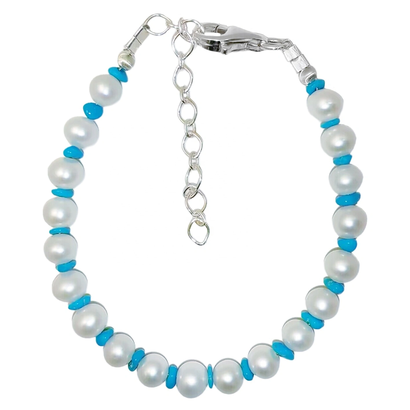 High Quality Natural Turquoise Pearl Bracelet For Women With S925 Silver Delicate Bracelet Jewelry Custom Design Fashionable 1