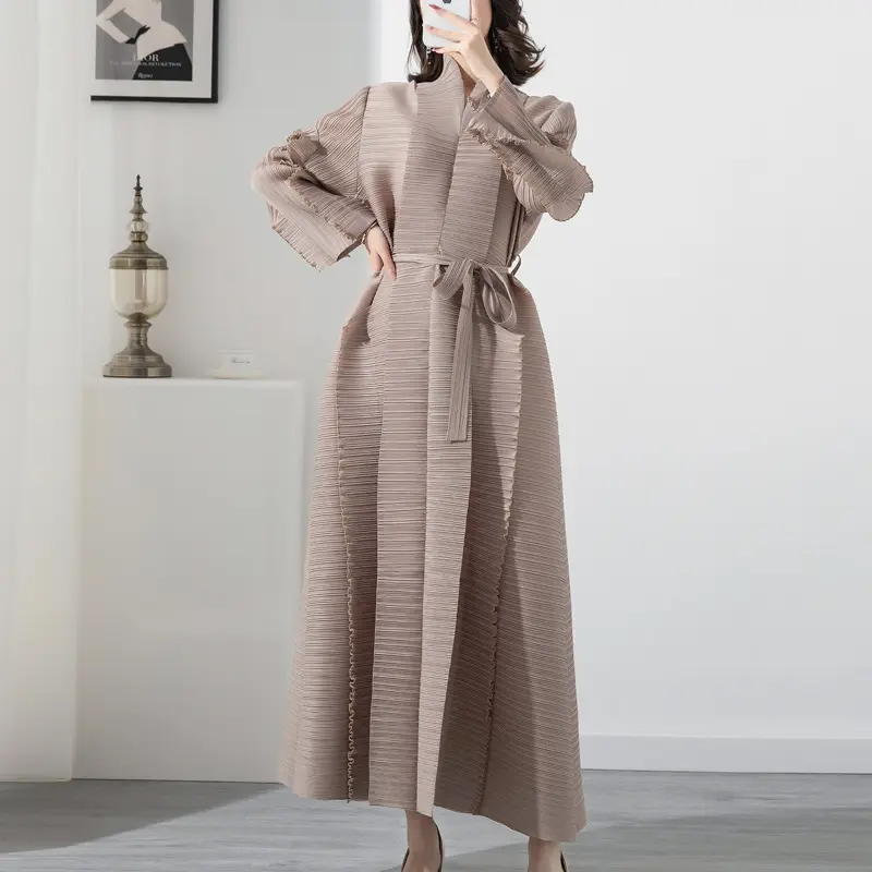 White Pleated Gown Color by Pleats Clothing 3